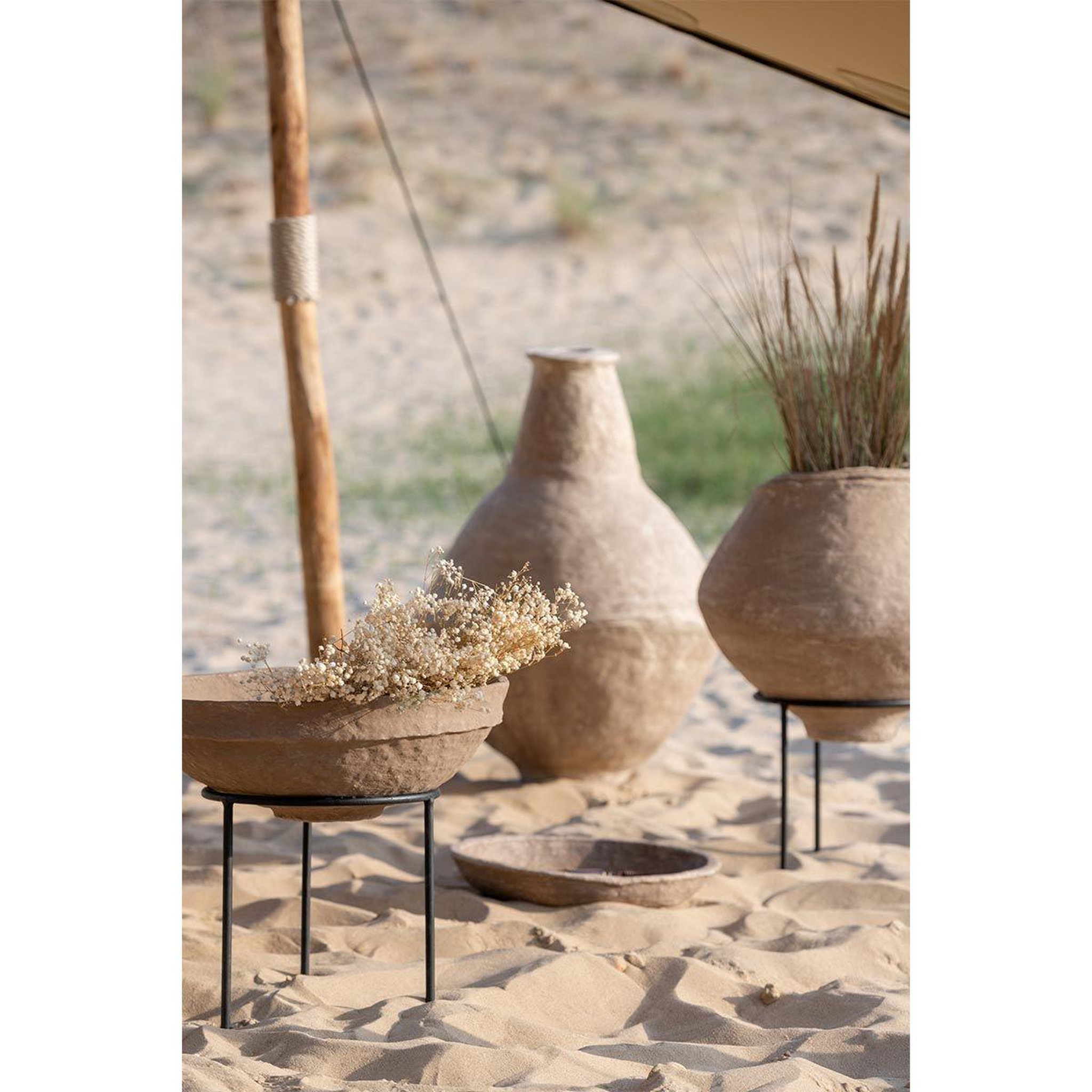 Voir la diapositive 3 : J-LINE Pot Déco sur Pied  Chad  50cm Naturel