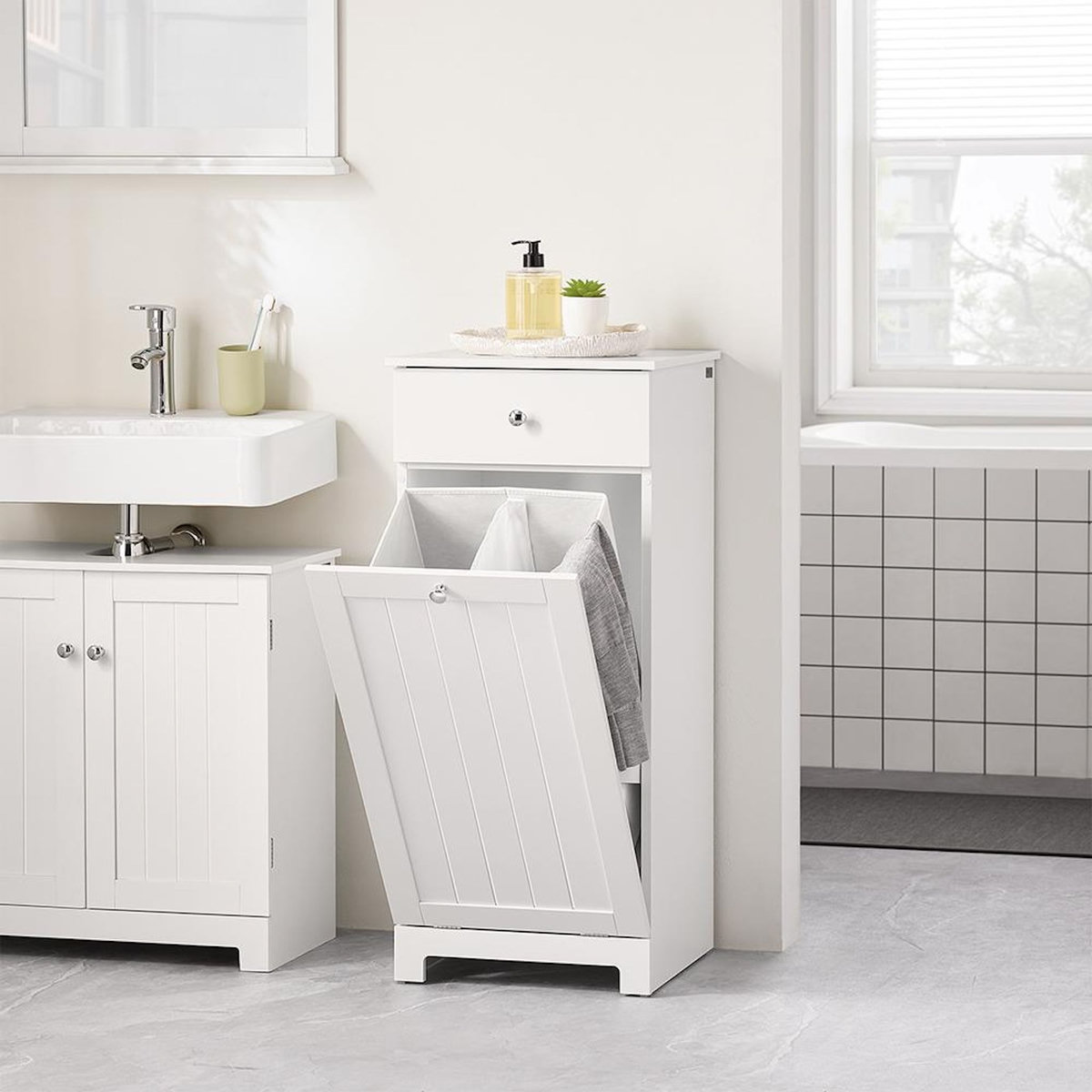 SOBUY SoBuy - Meuble de salle de bain bas avec un tiroir - Moderne - BZR21-II