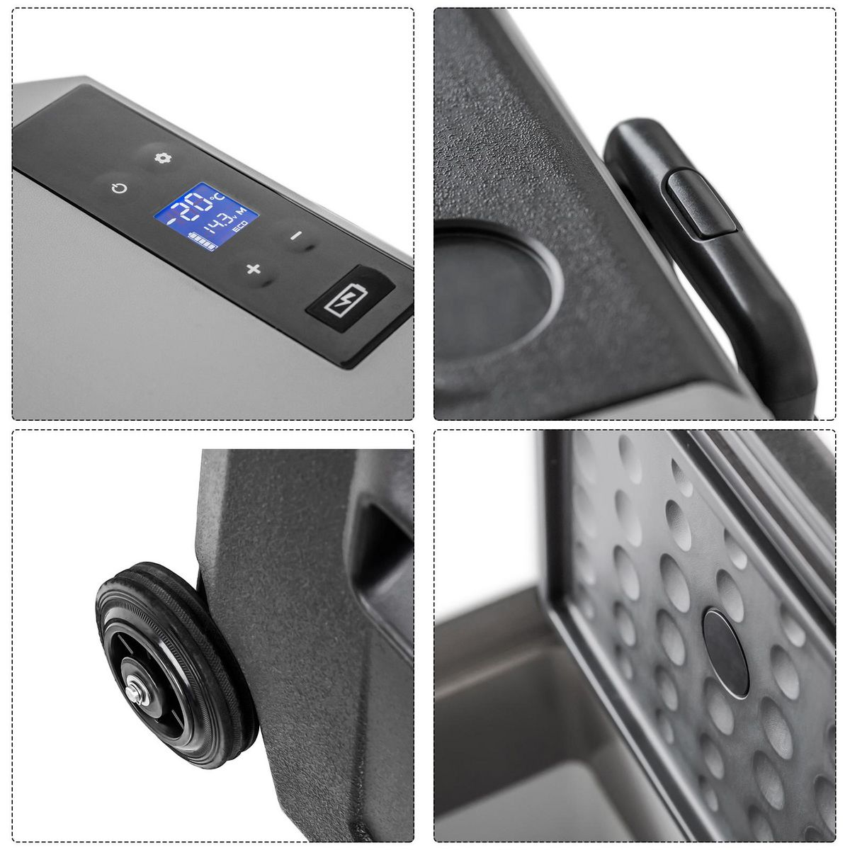 HOMCOM HOMCOM Glacière-congélateur portable à compression froid chaud 2 en 1 -20°C - 20°C 50 L prise alume-cigare + adaptateur inclus gris noir