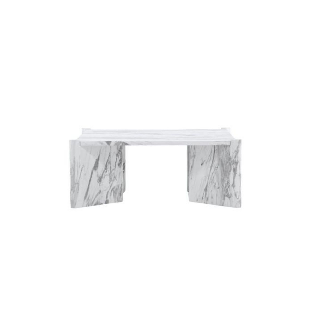 Paris Prix Table Basse Effet Marbre  Rogaland  100cm Blanc
