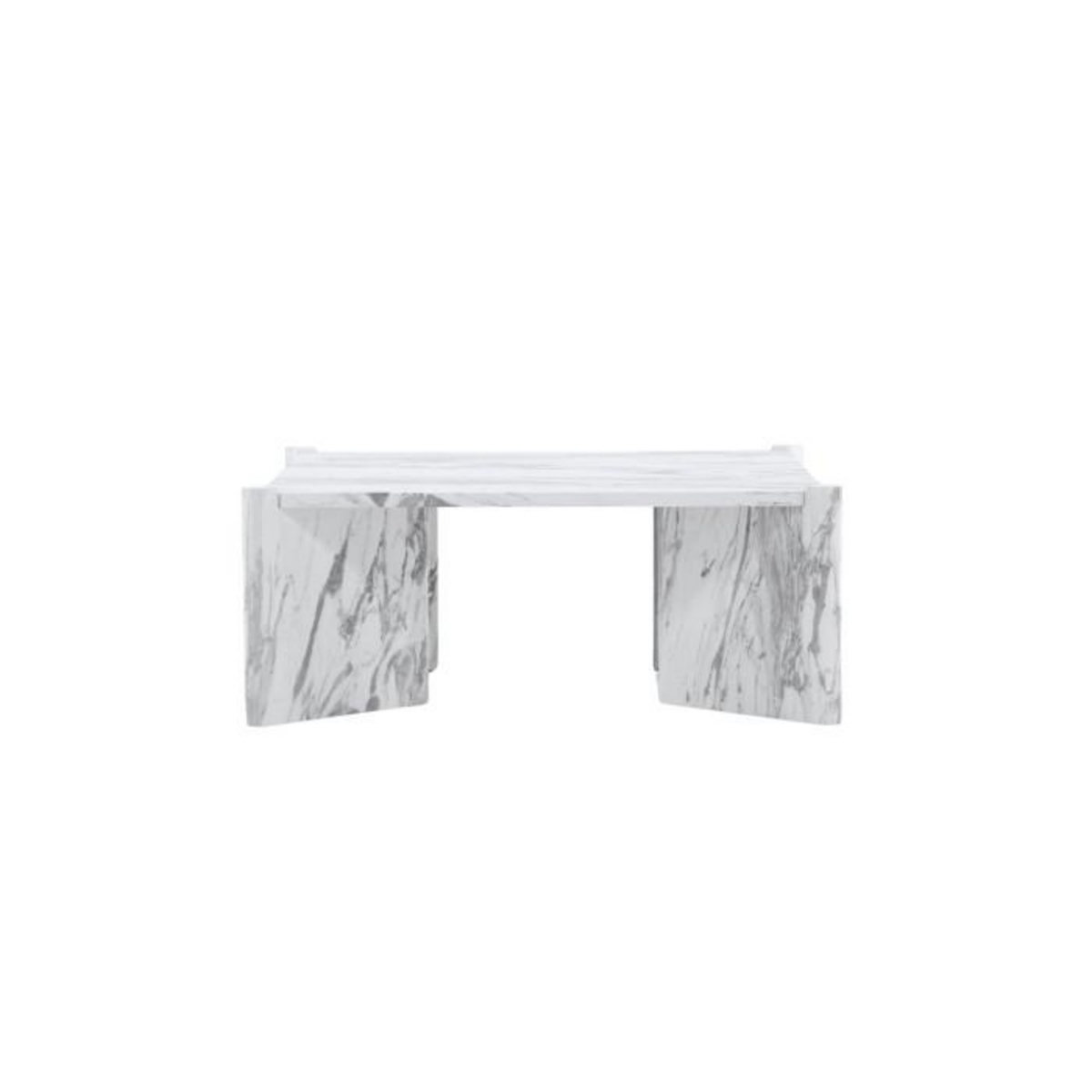 Paris Prix Table Basse Effet Marbre  Rogaland  100cm Blanc