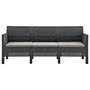 Voir la diapositive 4 : VIDAXL Salon de jardin 4 pcs avec coussins PP Rotin Anthracite