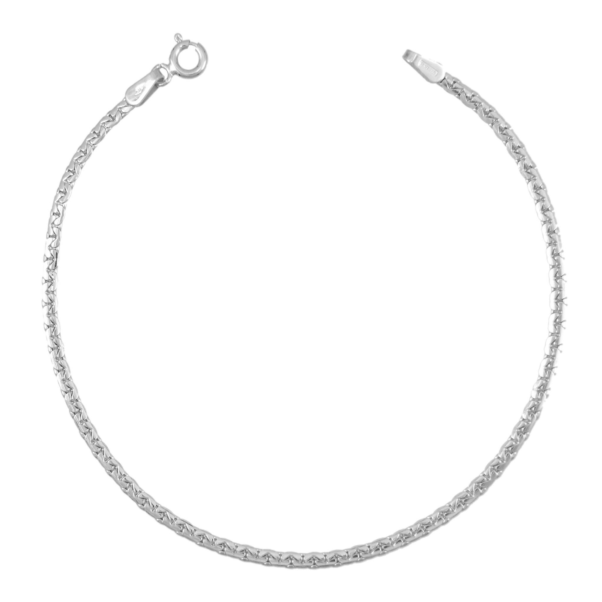 L'ATELIER D'AZUR Bracelet Or Blanc Maille Haricot - Femme