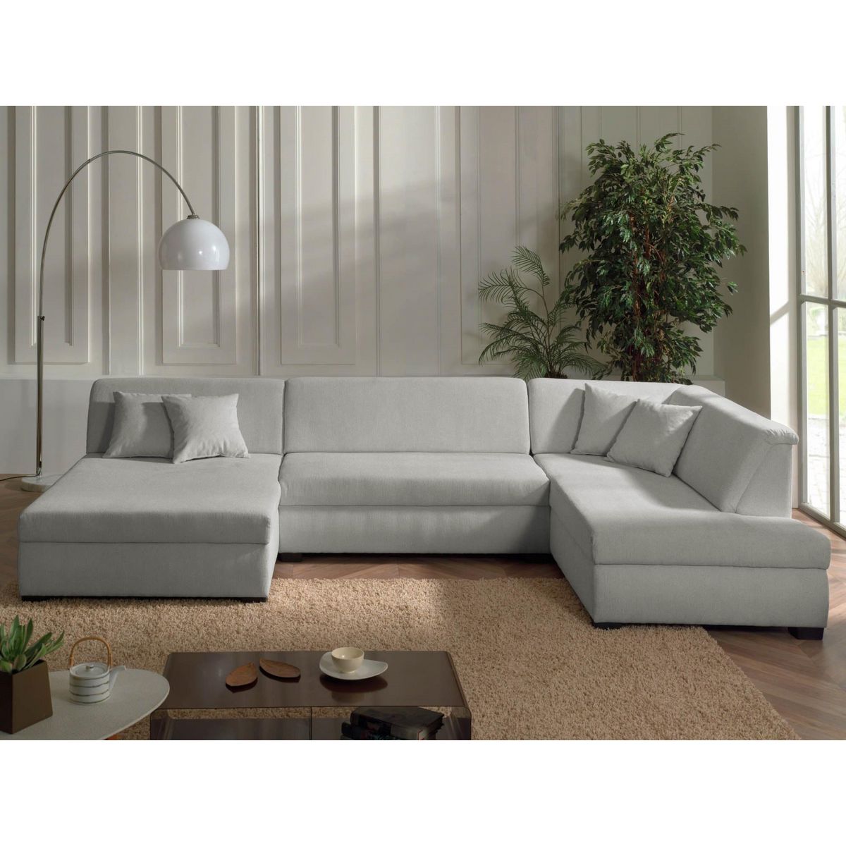 LISA DESIGN Malcom - canapé panoramique d'angle droit - en velours côtelé