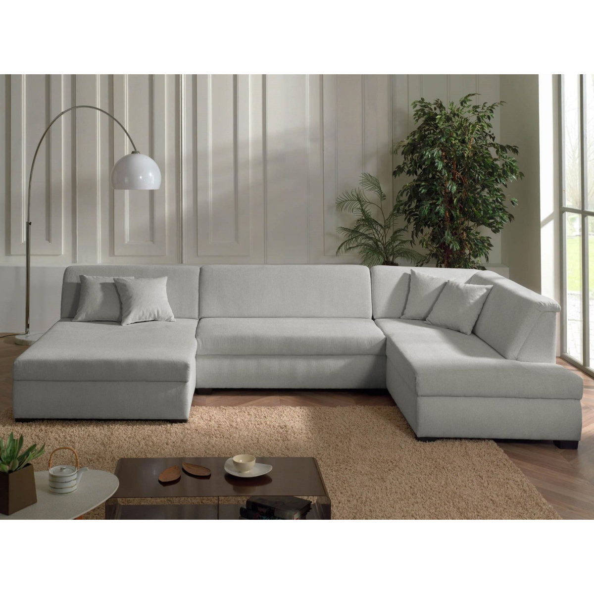 LISA DESIGN Malcom - canapé panoramique d'angle droit - en velours côtelé