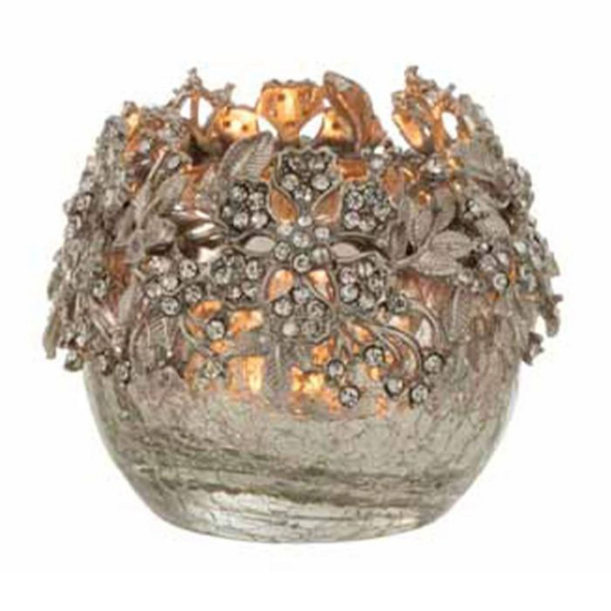 Paris Prix Photophore Rond Design Métal  Bijou  8cm Argent