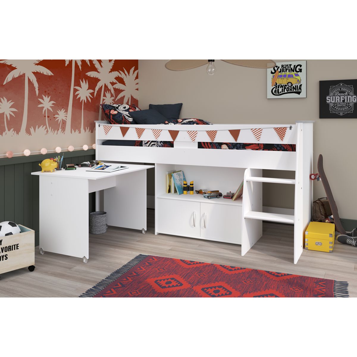 Lit combiné avec rangement 90x200cm VERSO