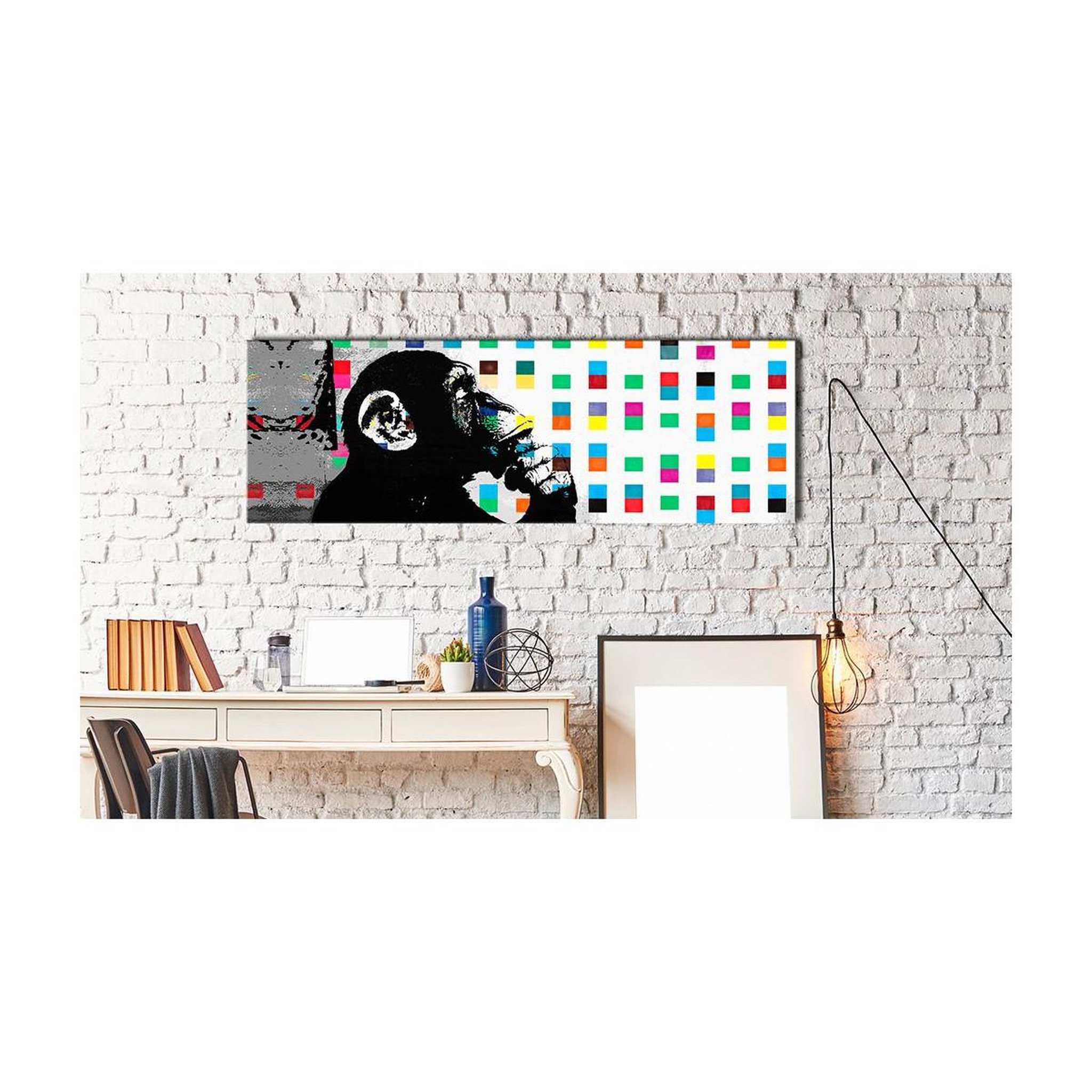 Voir la diapositive 2 : Paris Prix Tableau imprimé  banksy - the thinker monkey ii