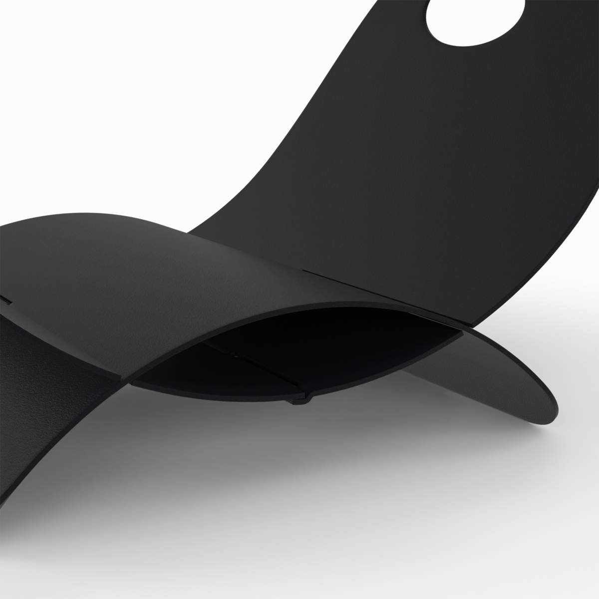 ID MARKET Panier range bûches demi lune 40 x 30 x 25 cm en acier noir