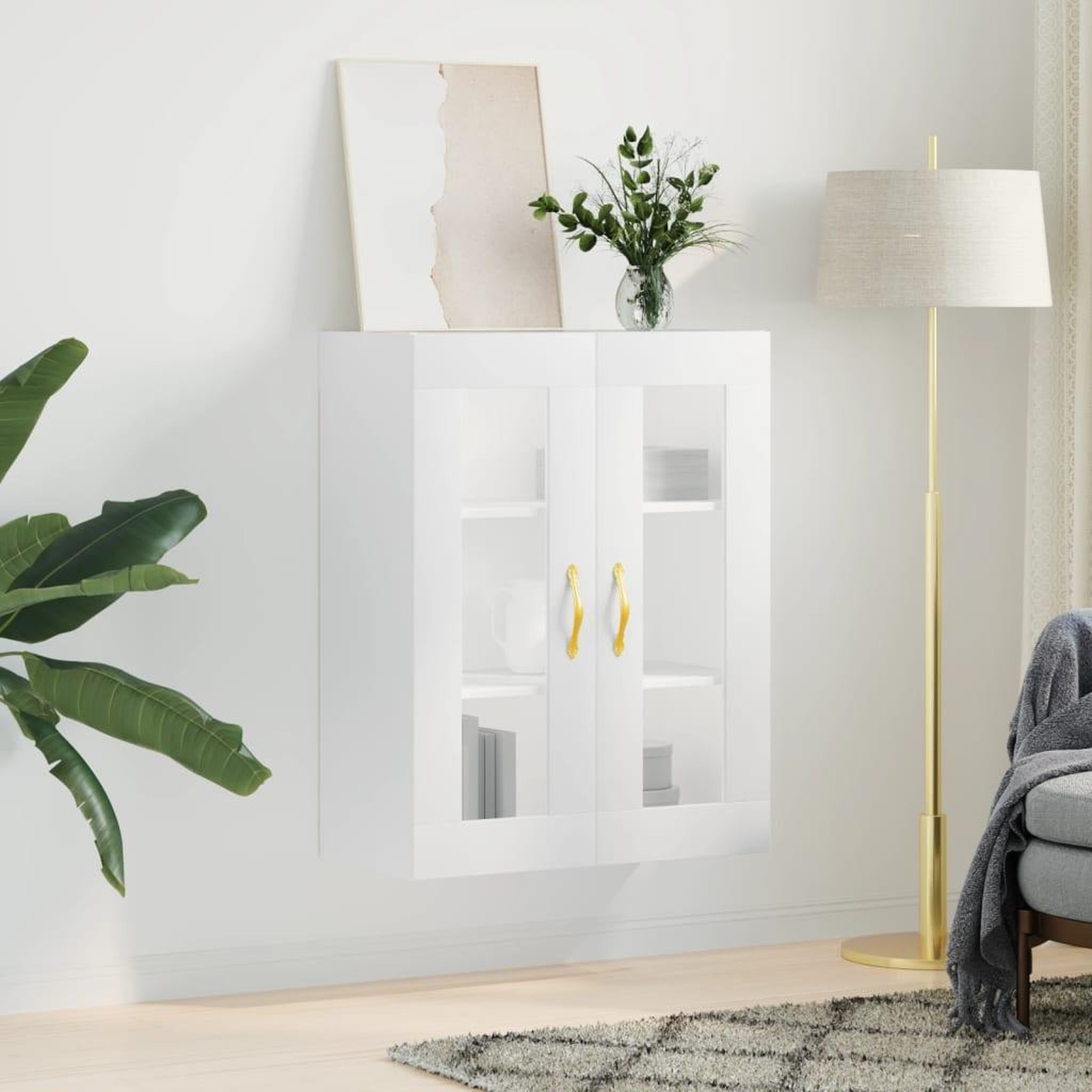 Voir la diapositive 3 : VIDAXL Armoire murale blanc 69,5x34x90 cm