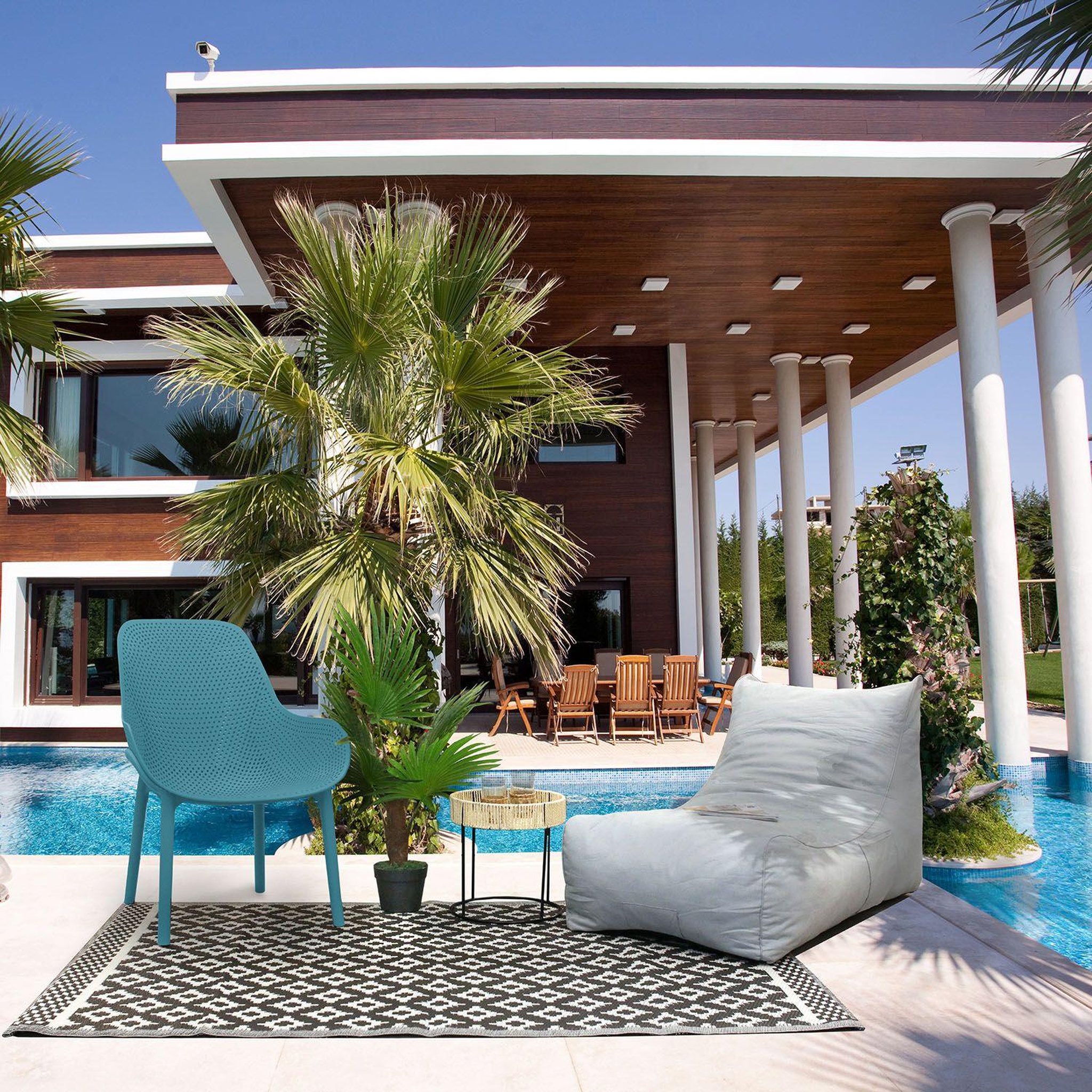 Voir la diapositive 2 : The Home Deco Factory Fauteuil pour table de jardin design Malibu