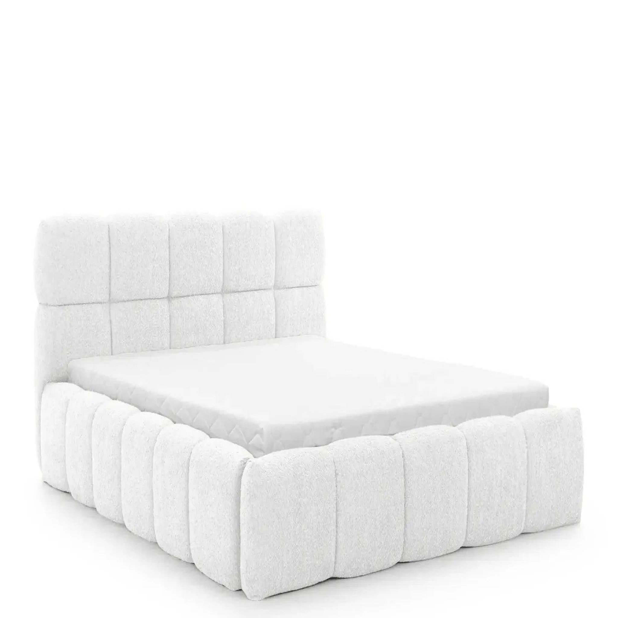 Voir la diapositive 1 : CASANOVA PARIS Elise - lit coffre tissu bouclette