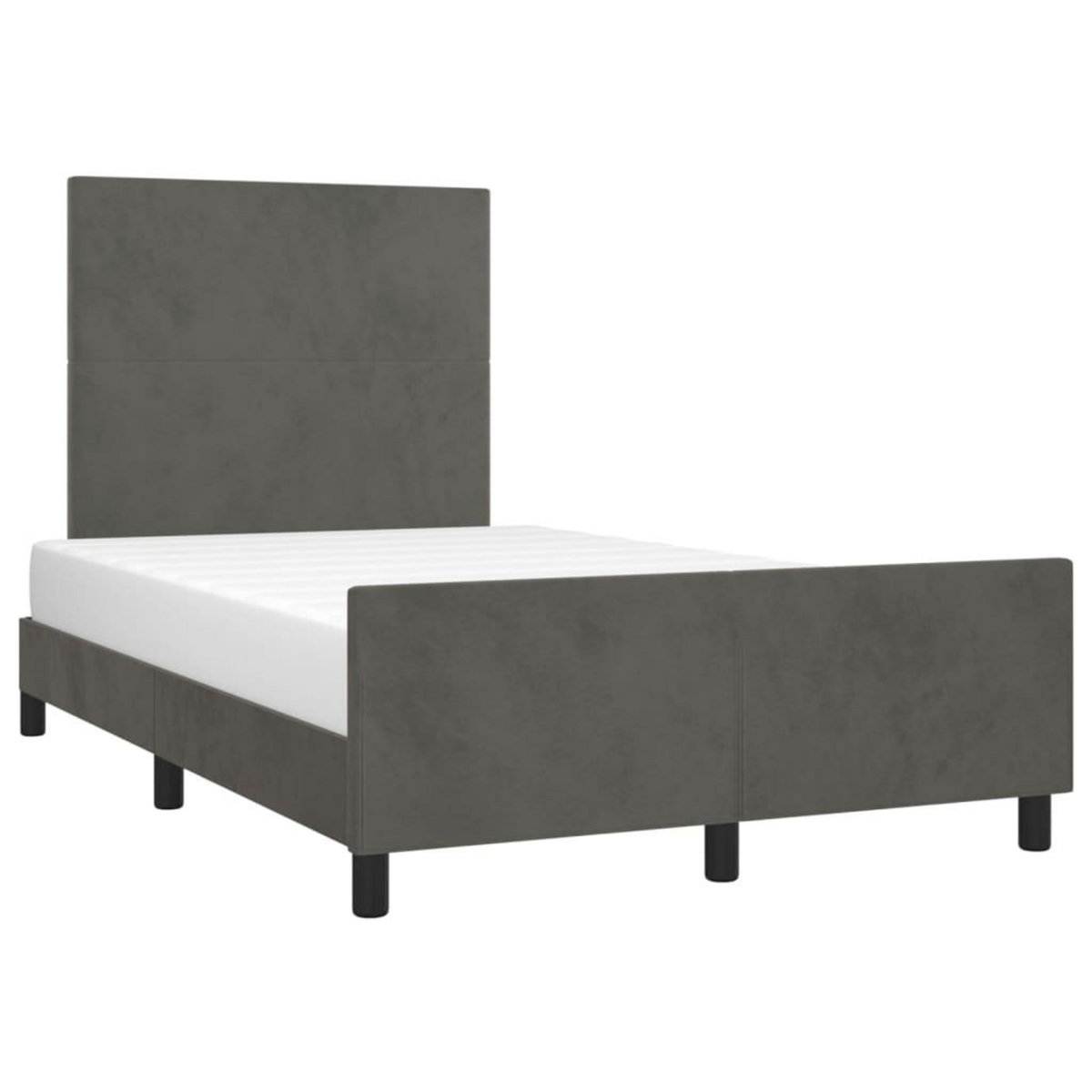 VIDAXL Cadre de lit sans matelas gris fonce 120x200 cm velours