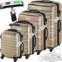 tectake Set de valises rigides Mila 4 pièces avec pèse-bagages