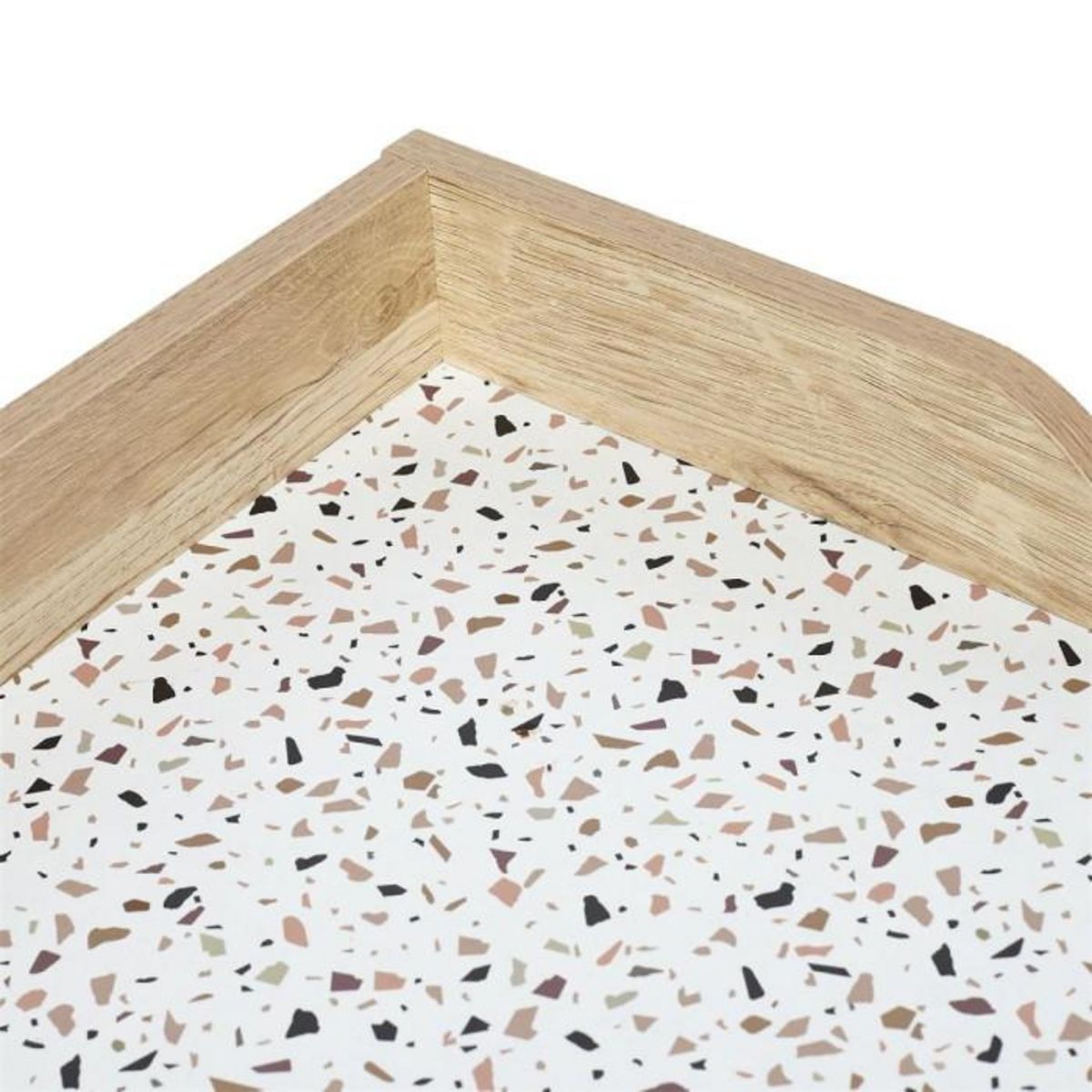 Paris Prix Bureau Design Effet  Terrazzo  84cm Blanc & Naturel