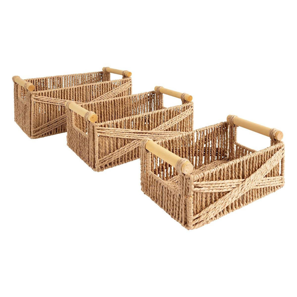 ATMOSPHERA Lot de 3 Caisses Déco  Eugène  36cm Naturel