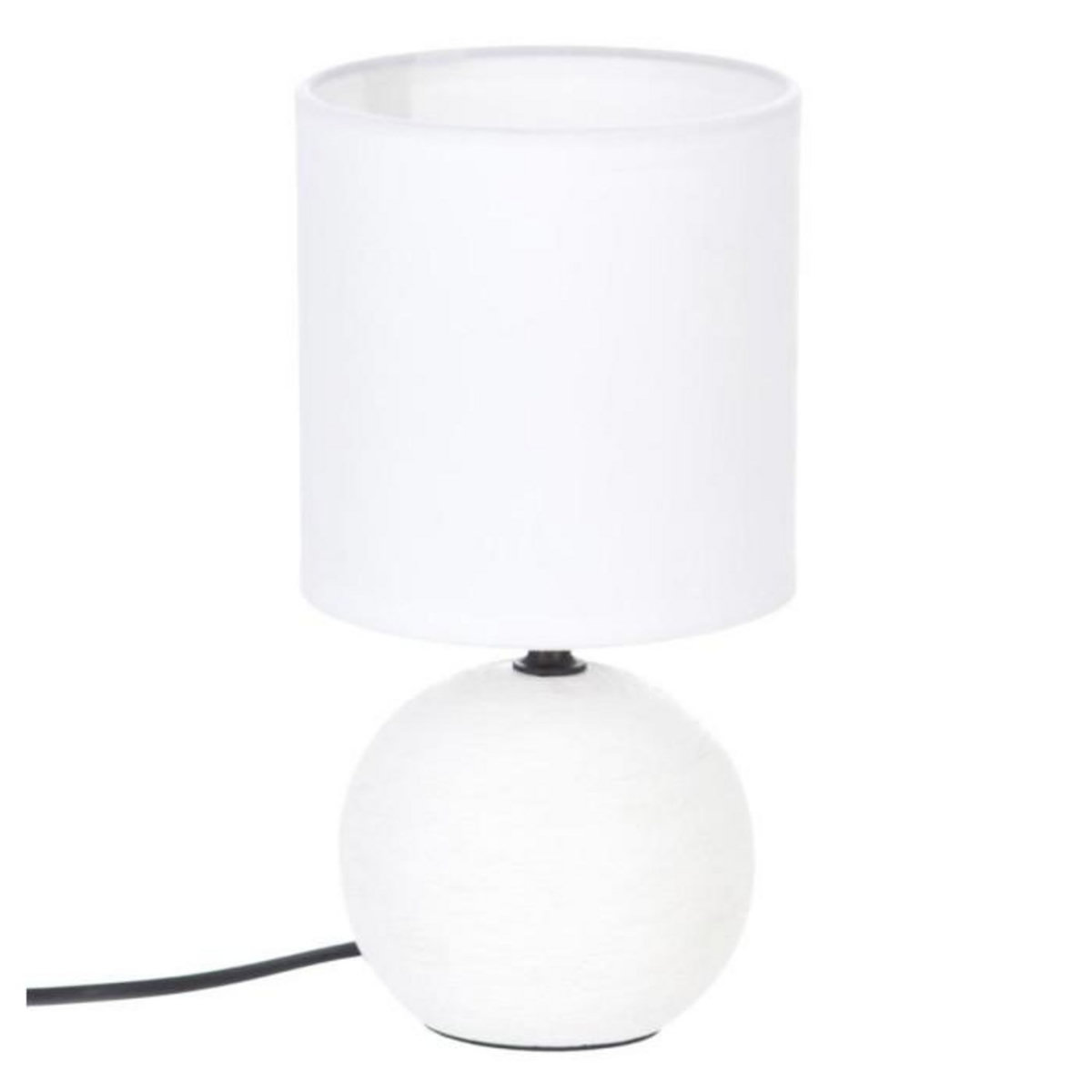 ATMOSPHERA Lampe à Poser Céramique  Boule  25cm Blanc Strié