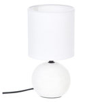 ATMOSPHERA Lampe à Poser Céramique  Boule  25cm Blanc Strié
