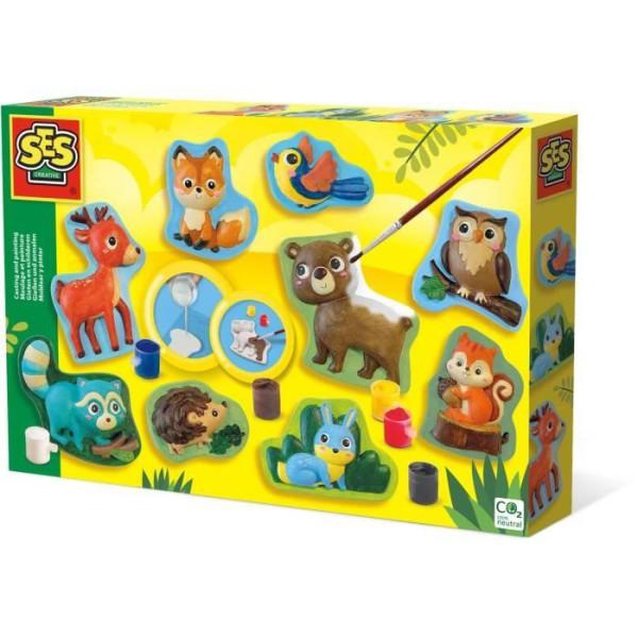 SES Creative Kit de moulage et peinture - SES CREATIVE - Animaux de la foret - Plastique recyclé - a partir de 5 ans - Mixte