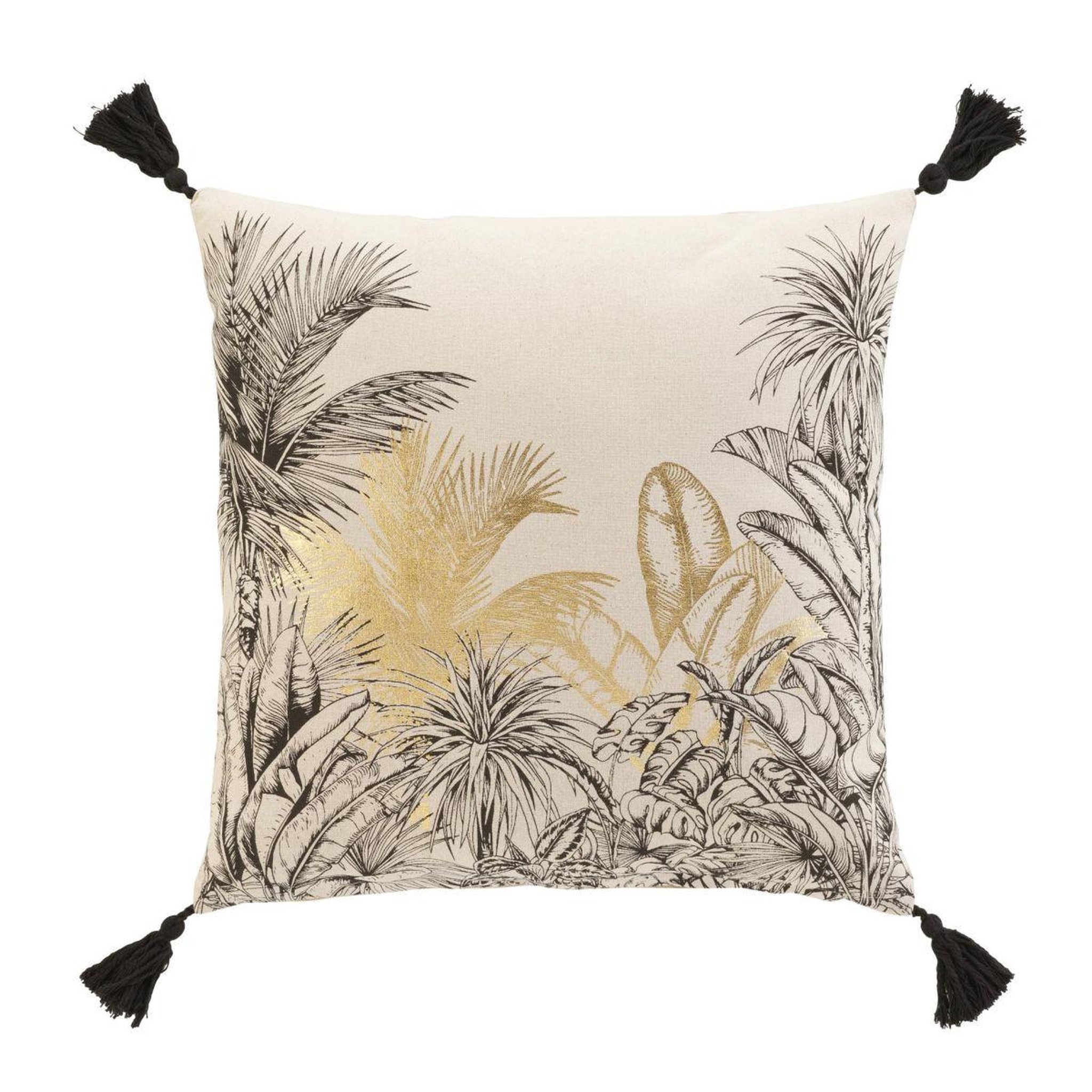 Douceur d'Intérieur Coussin déco imprimé  papaya  45x45cm naturel