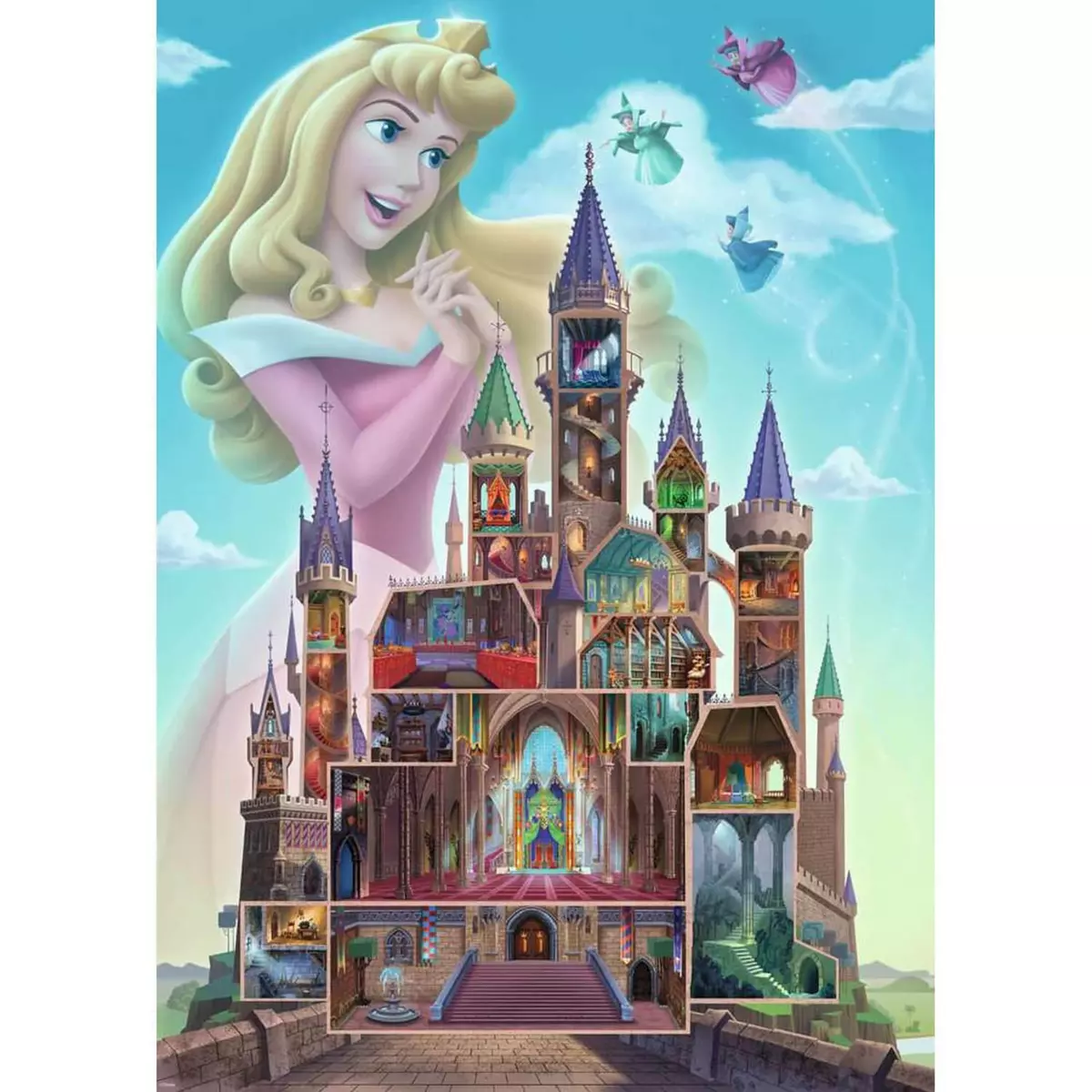 RAVENSBURGER Puzzle 1000 pièces : Aurore (Collection Château des Princesses Disney)