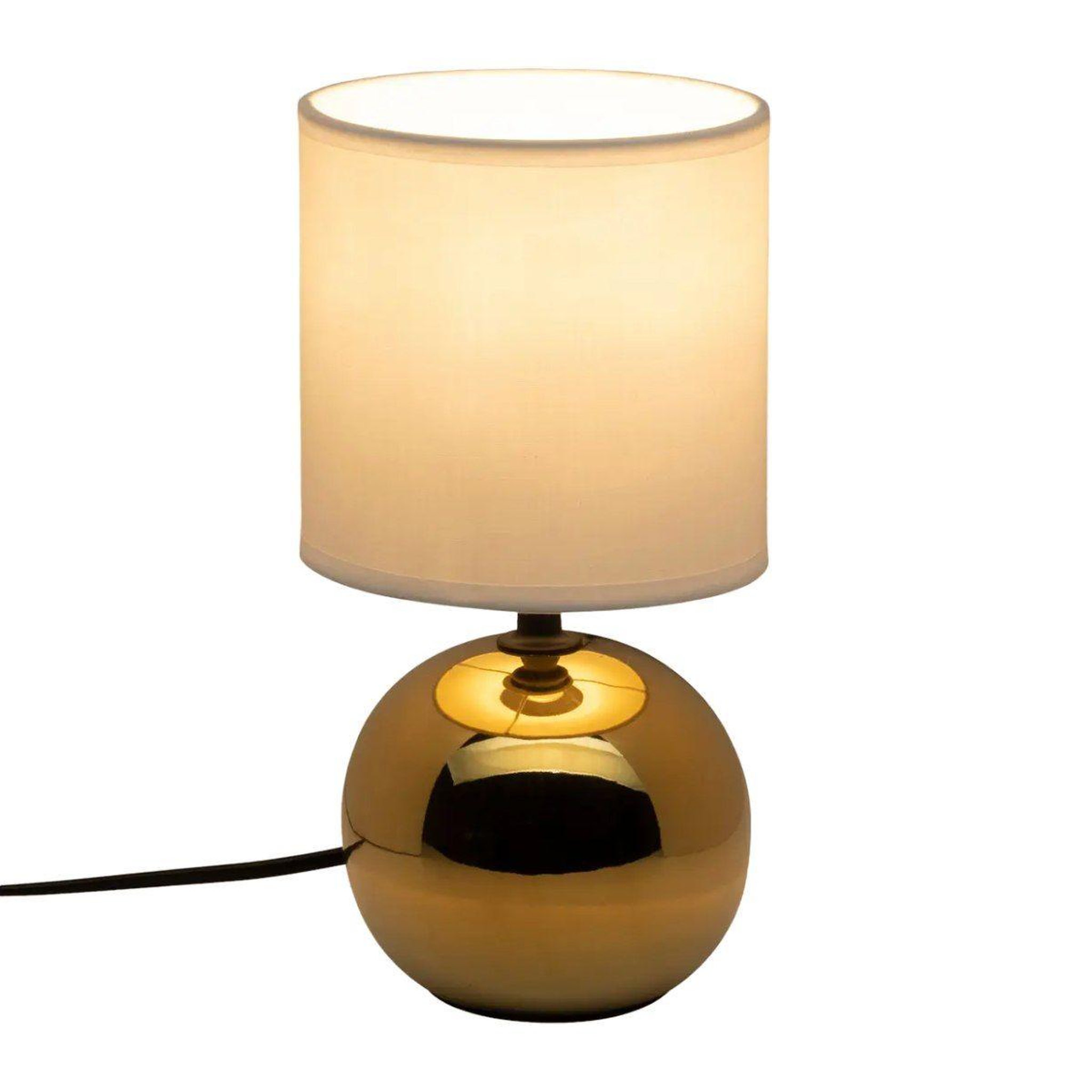 Voir la diapositive 2 : ATMOSPHERA Lampe à poser céramique  boule  25cm or