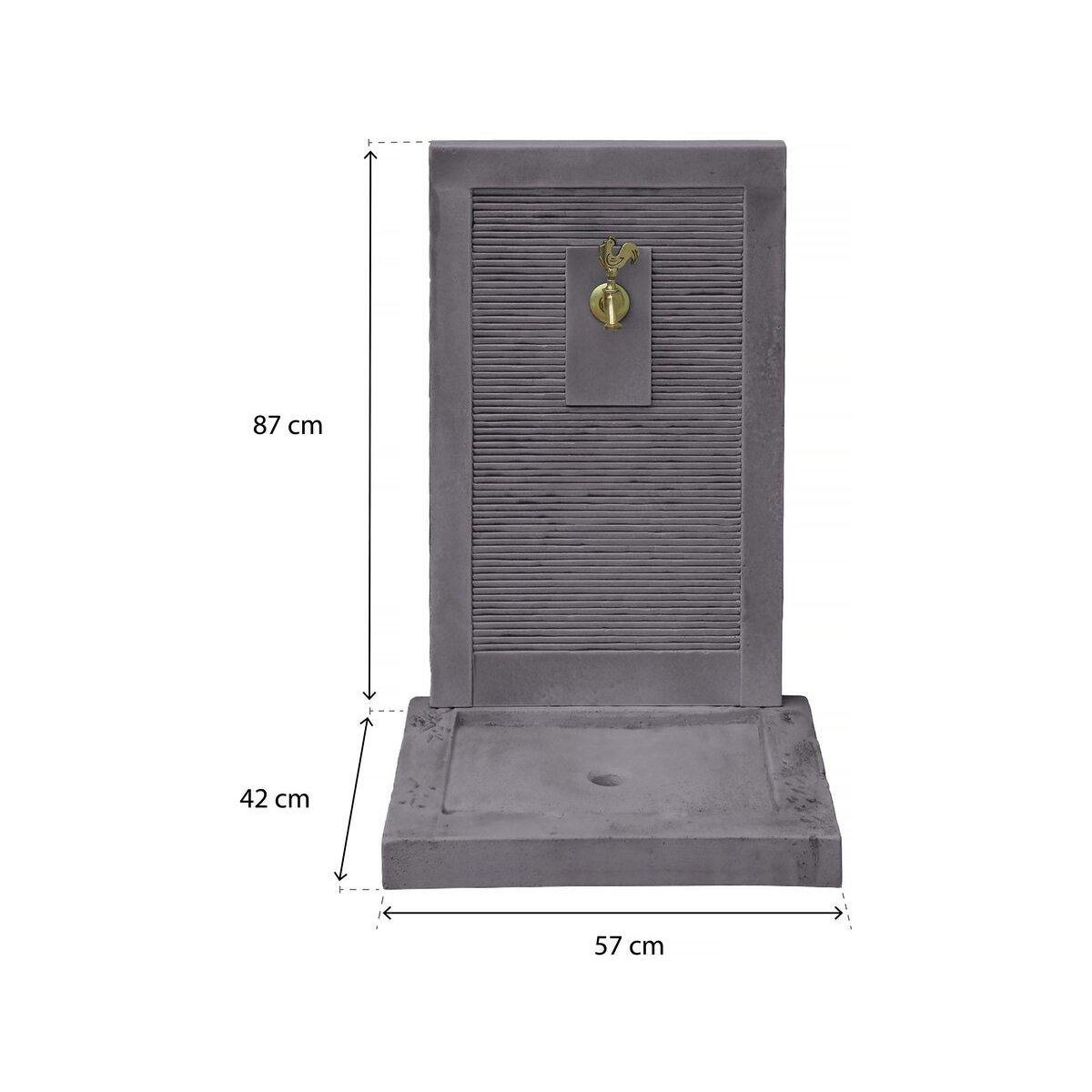 Habitat et Jardin Fontaine  ETNA  - en pierre - 57 x 42 x 87 cm - Grise