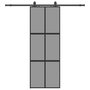 Voir la diapositive 2 : VIDAXL Porte coulissante kit quincaillerie noir 76x205 cm verre trempe