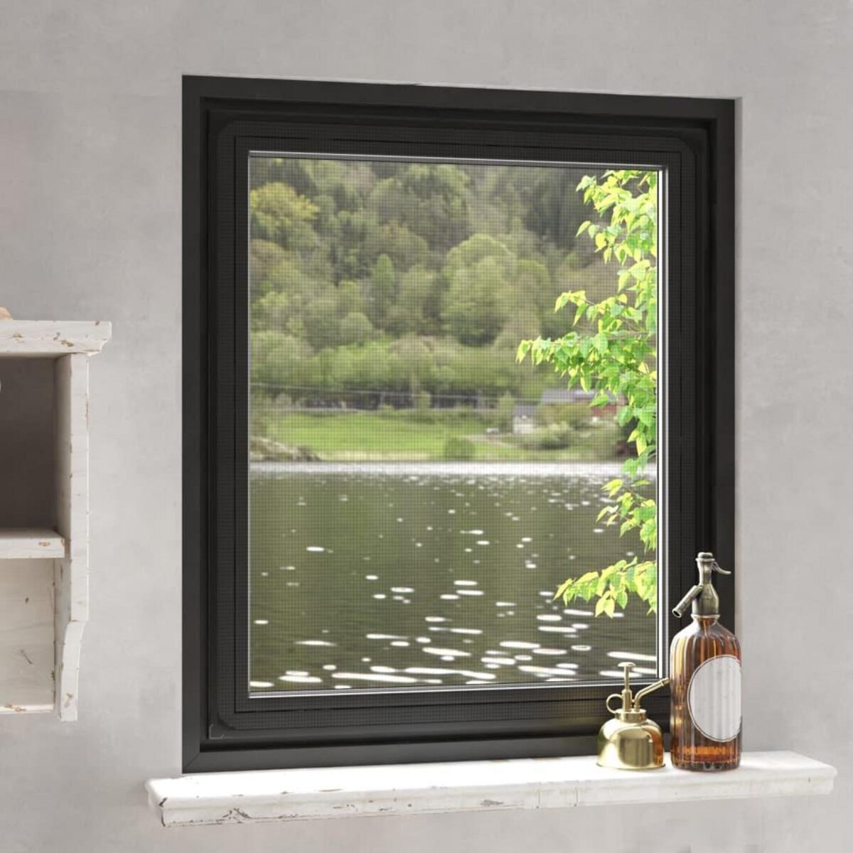 VIDAXL Moustiquaire magnetique pour fenetres anthracite 100x120 cm