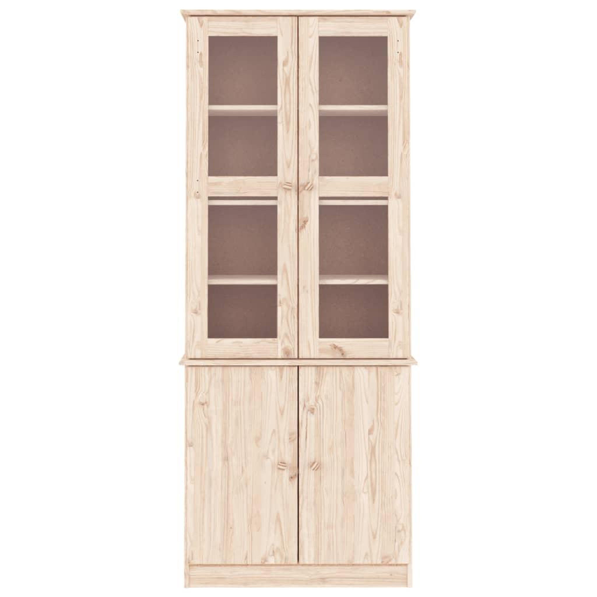 Voir la diapositive 3 : VIDAXL Vitrine en verre ALTA 77x35x186,5 cm bois de pin massif