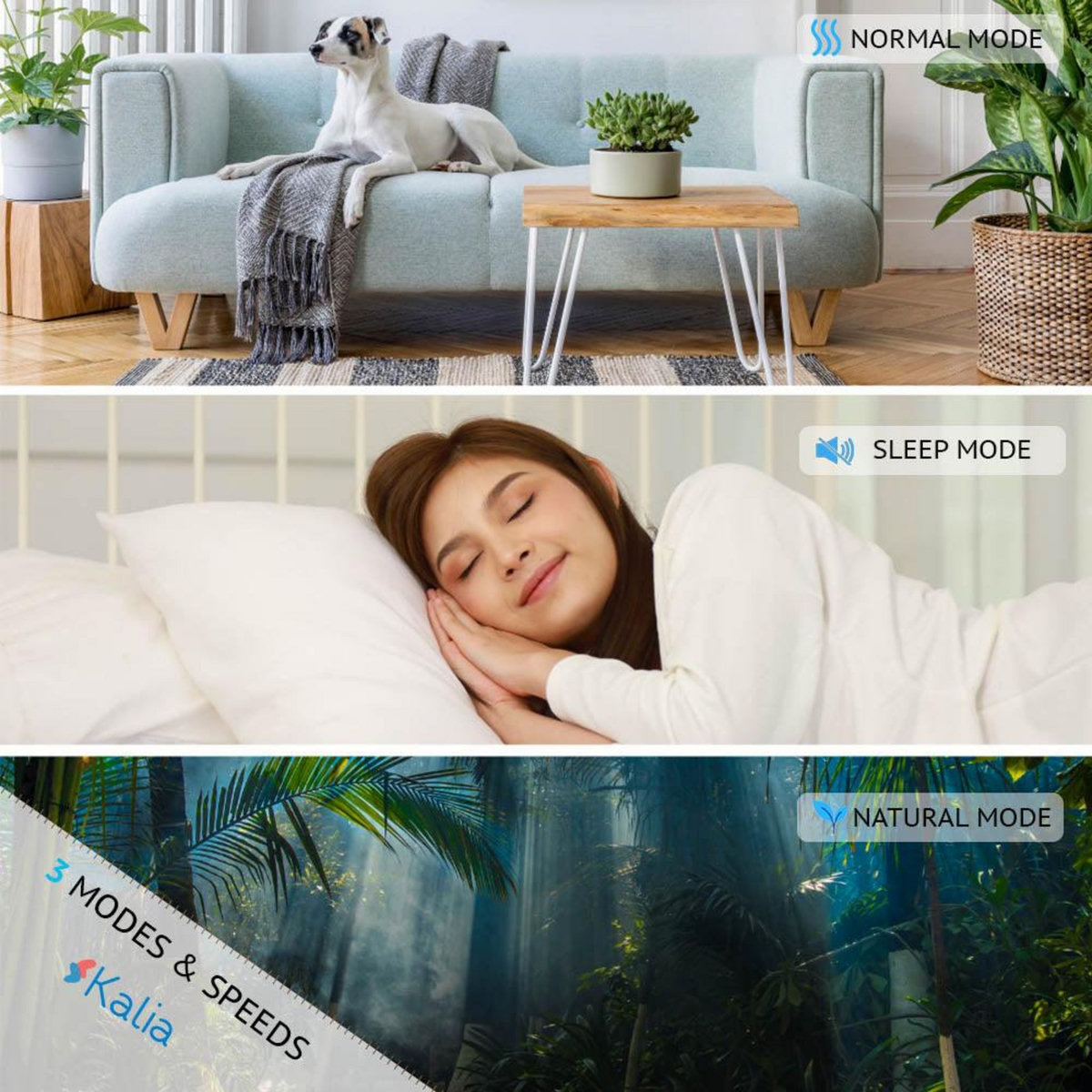 KALIA Ventilateur colonne RIO Noir ABS 55W