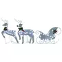 VIDAXL Decoration de Noël Renne et traîneau 140 LED exterieur blanc