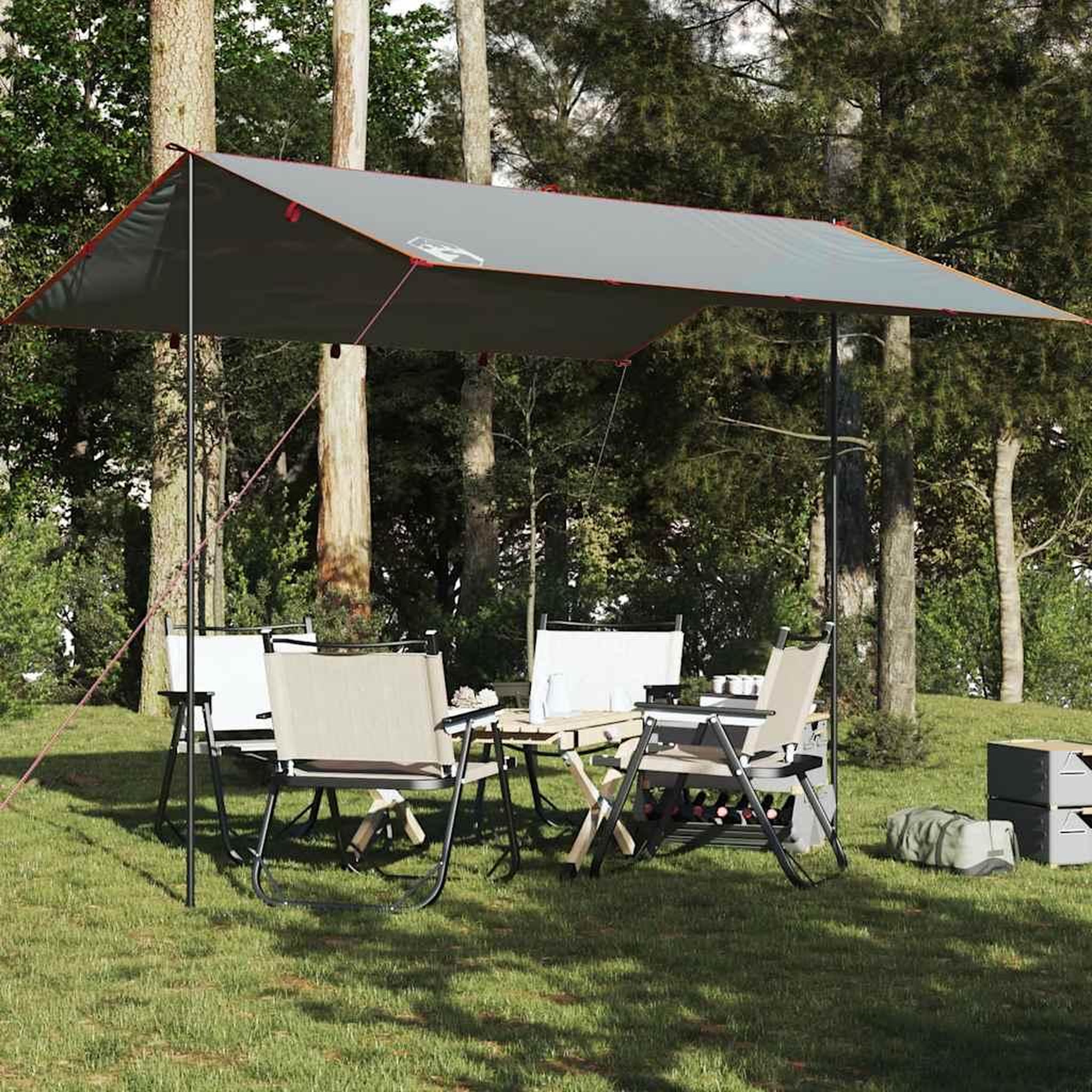 VIDAXL Bache de camping gris et orange 360x294 cm impermeable
