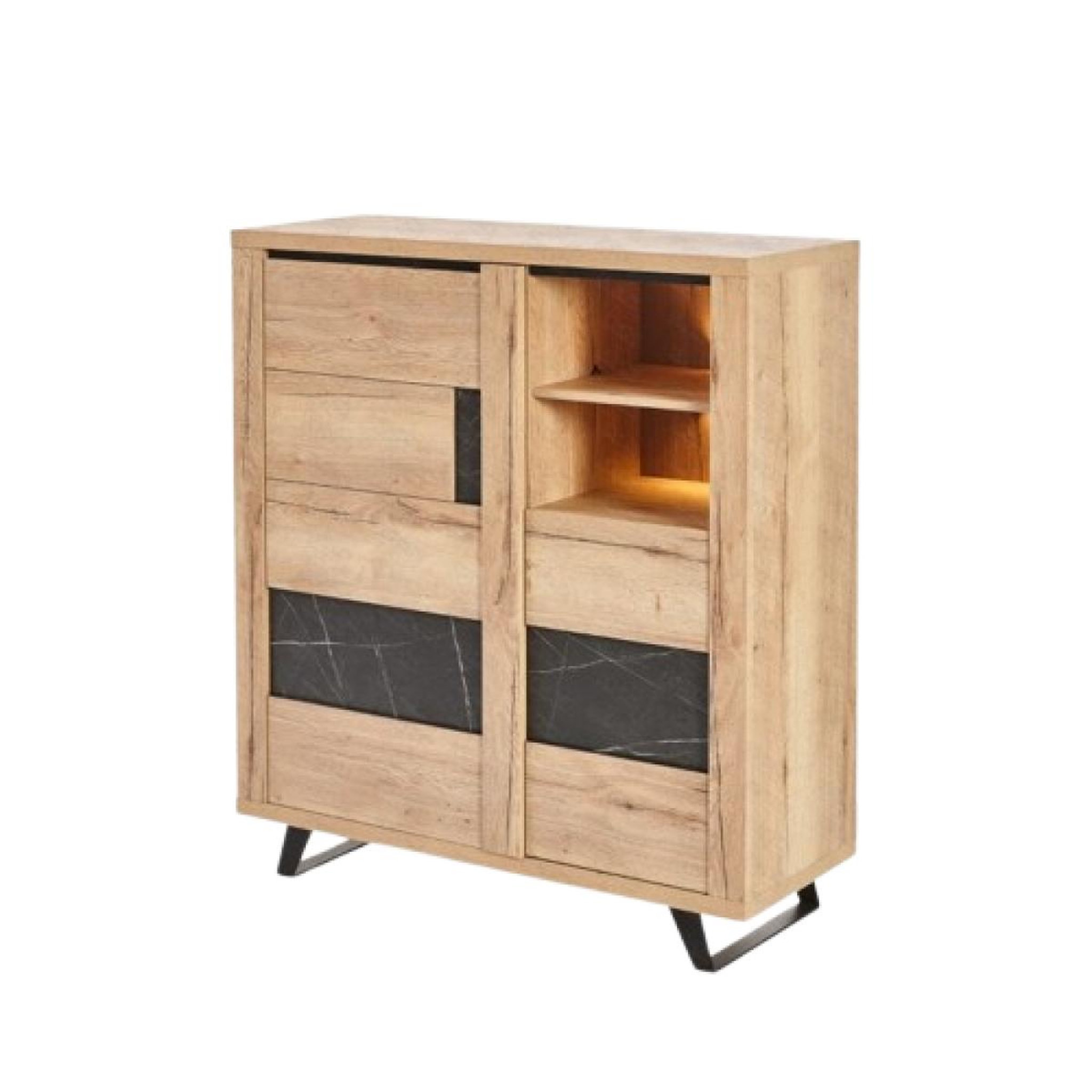 JLC KREATION Buffet haut contemporain bois effet céramique HORACE