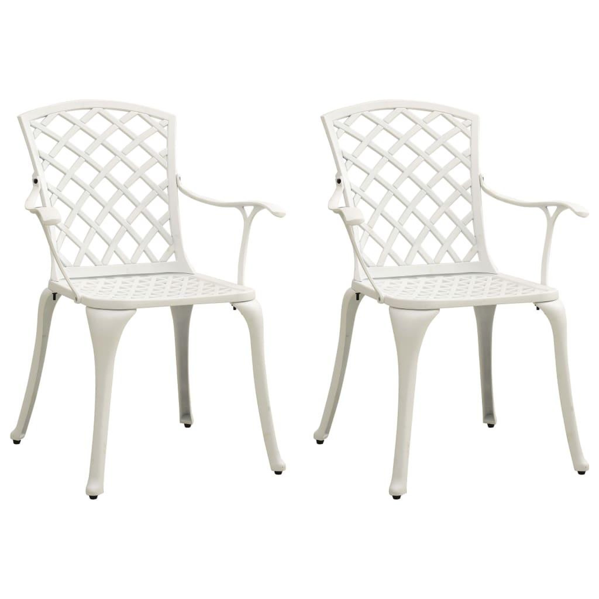 Voir la diapositive 1 : VIDAXL Chaises de jardin lot de 2 Aluminium coule Blanc