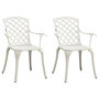 Voir la diapositive 1 : VIDAXL Chaises de jardin lot de 2 Aluminium coule Blanc