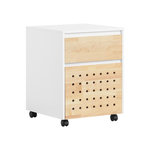 SOBUY SoBuy - Caisson De Bureau à deux tiroirs - Blanc - 45x45x59cm - Nordique - ASK06-NW