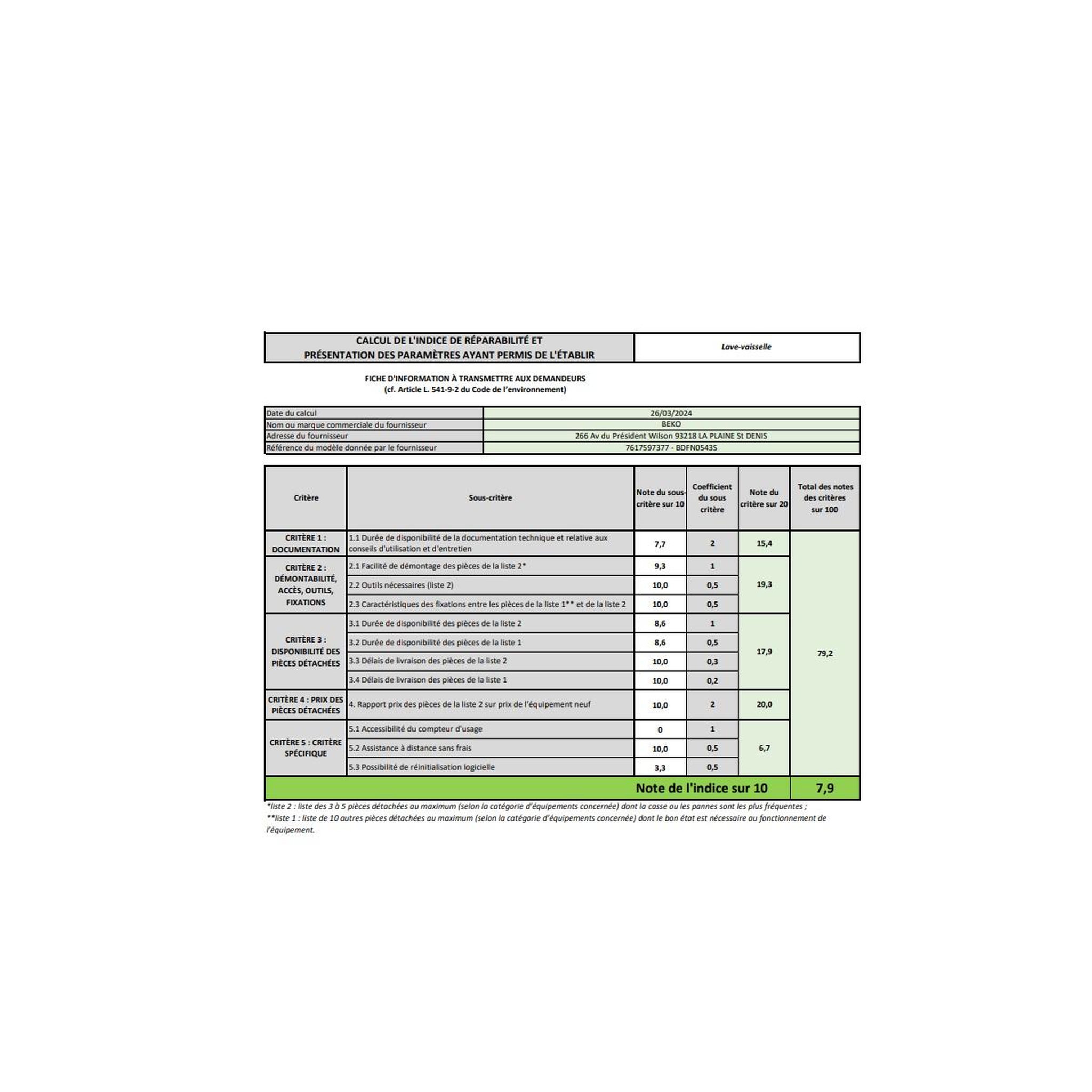 Voir la diapositive 4 : Beko Lave-vaisselle 60cm 14 couverts 46db - bdfn0543s