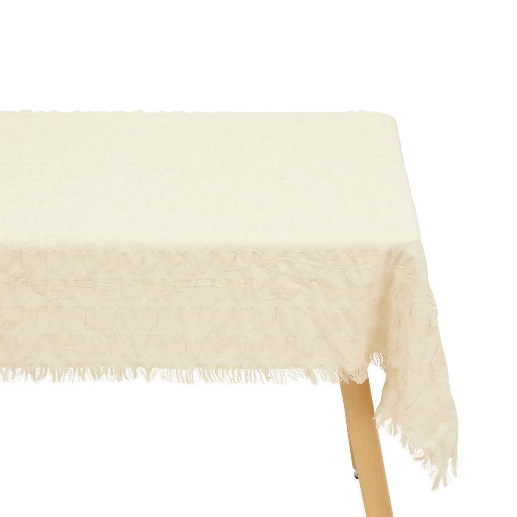 ATMOSPHERA Nappe Plissée  Ysel  150x250cm Blanc Chaud