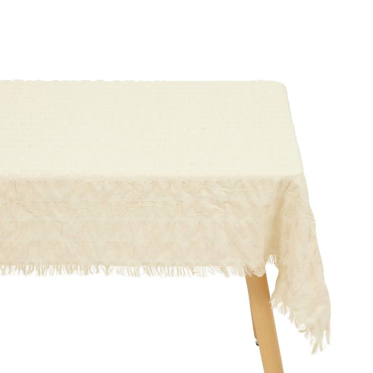 ATMOSPHERA Nappe Plissée  Ysel  150x250cm Blanc Chaud