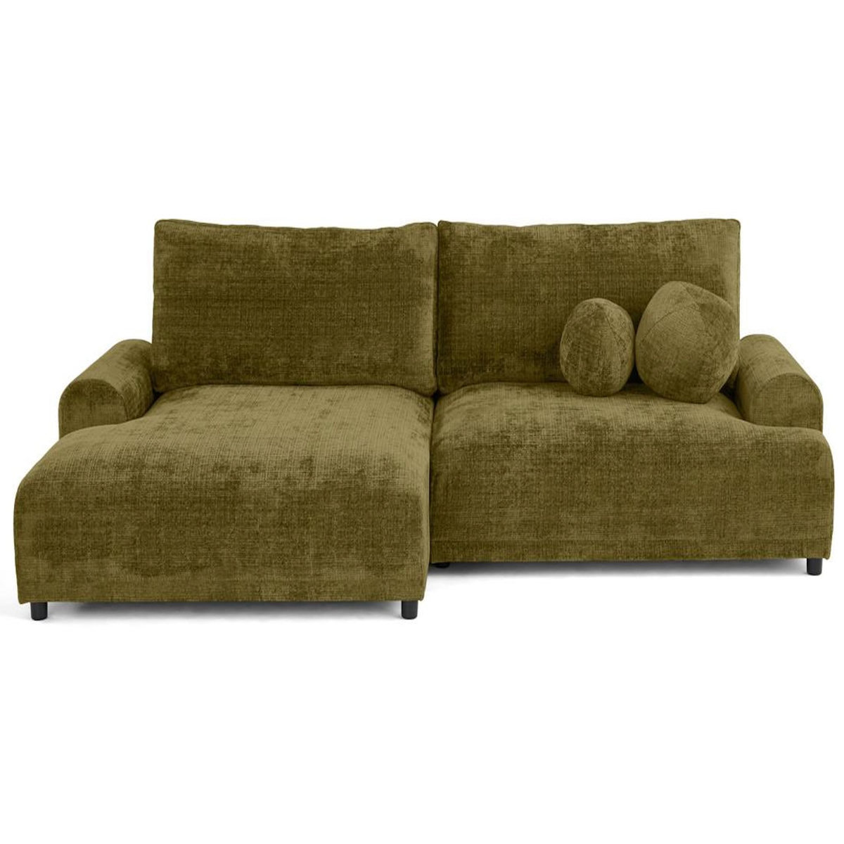 LISA DESIGN Nelly - canapé d'angle gauche 4 places convertible avec coffre en velours texturé
