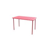 CENTRALE BRICO Table De Jardin De Repas Café Rectangulaire Rouge 4 Personnes