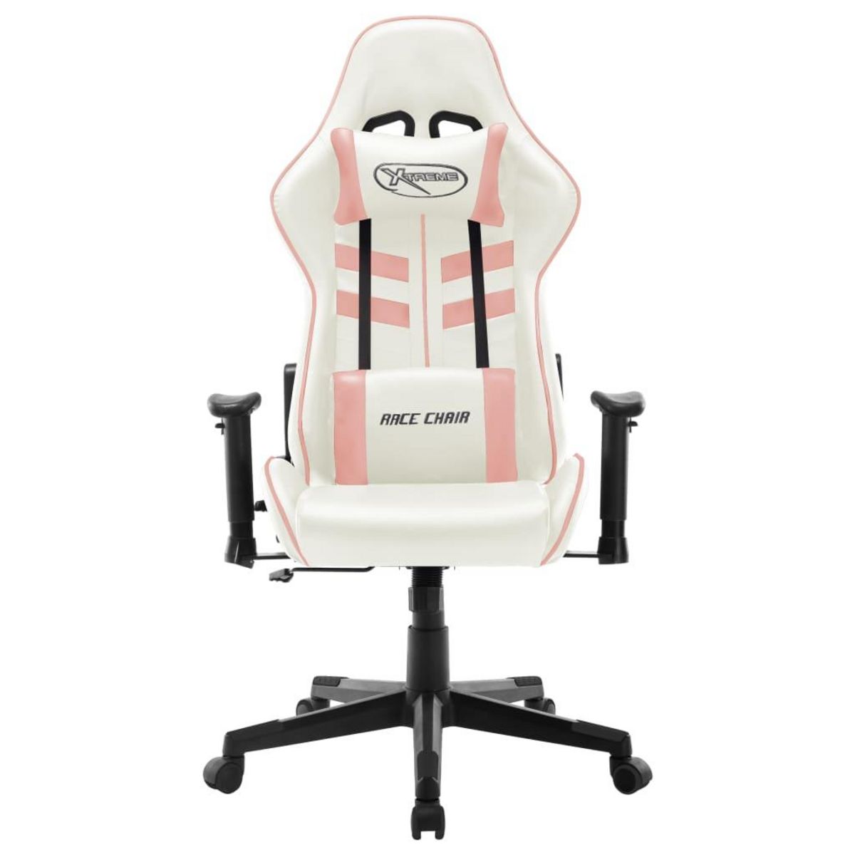 VIDAXL Chaise de jeu Blanc et rose Cuir artificiel