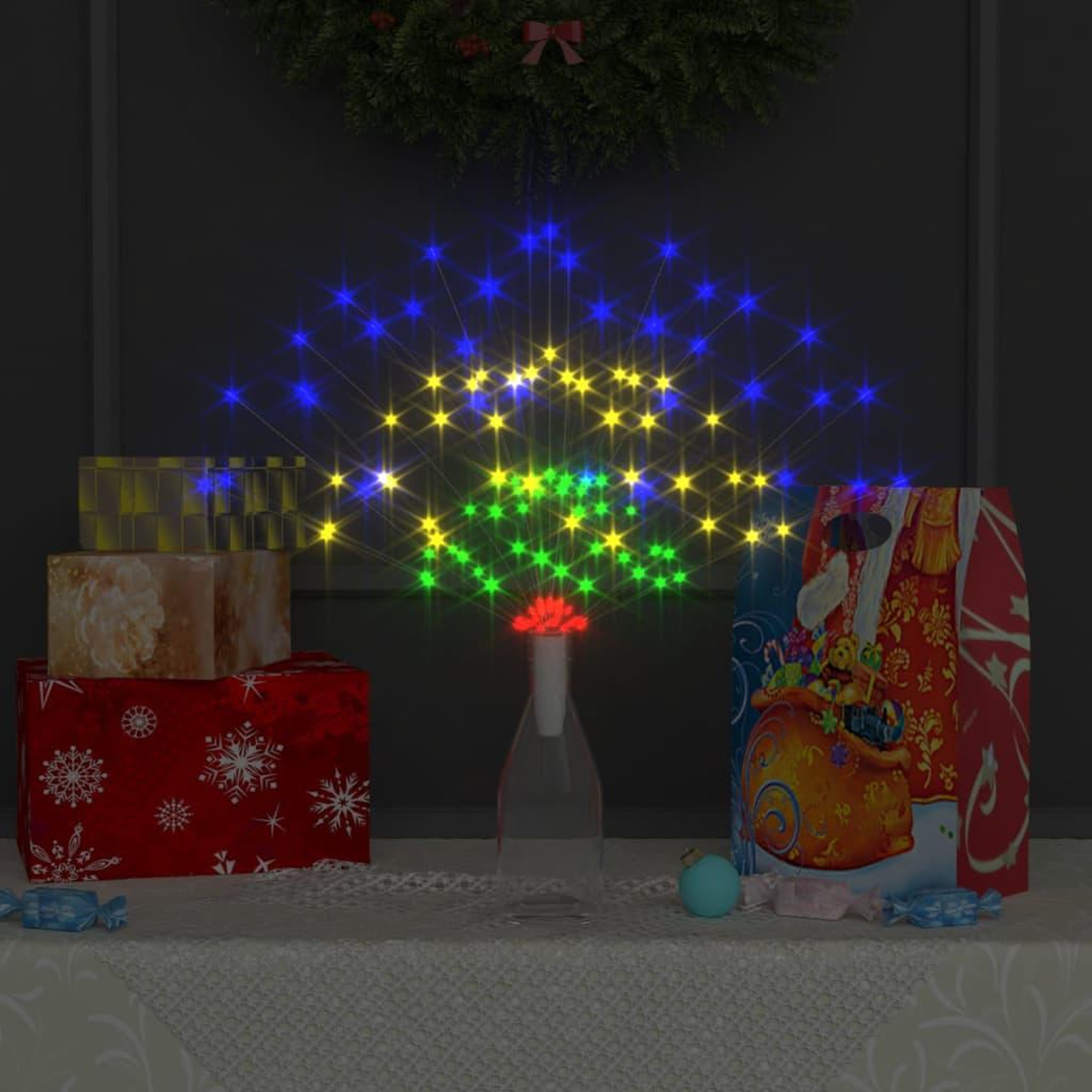 Voir la diapositive 4 : VIDAXL Feux d'artifice noël exterieur 10 pcs multicolore 20cm 1400 led