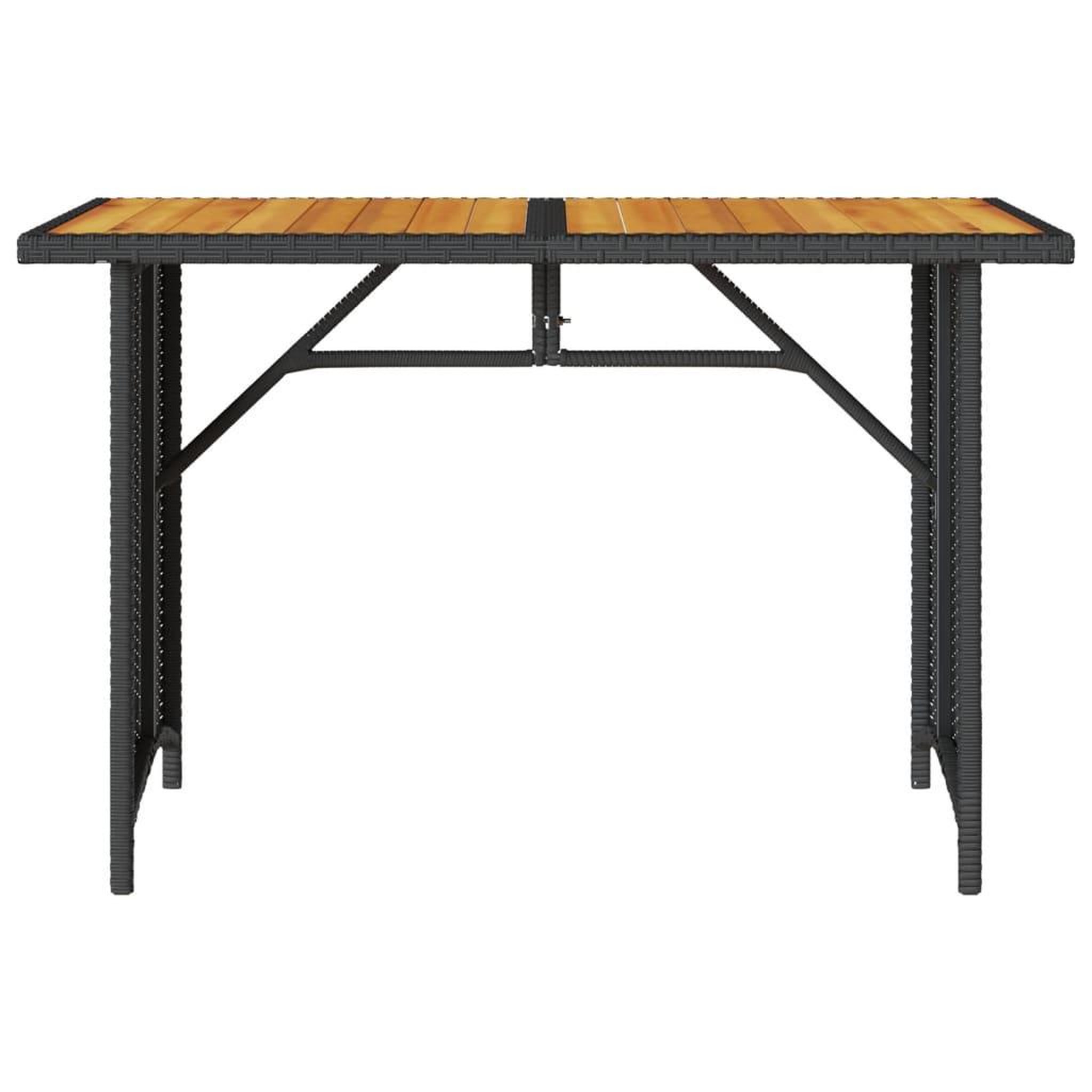 Voir la diapositive 4 : VIDAXL Table de jardin et dessus en bois noir 110x68x70 cm poly rotin