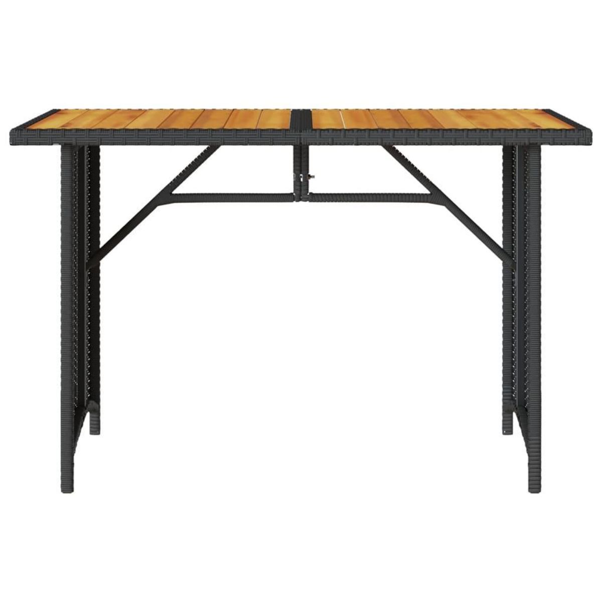 VIDAXL Table de jardin et dessus en bois noir 110x68x70 cm poly rotin