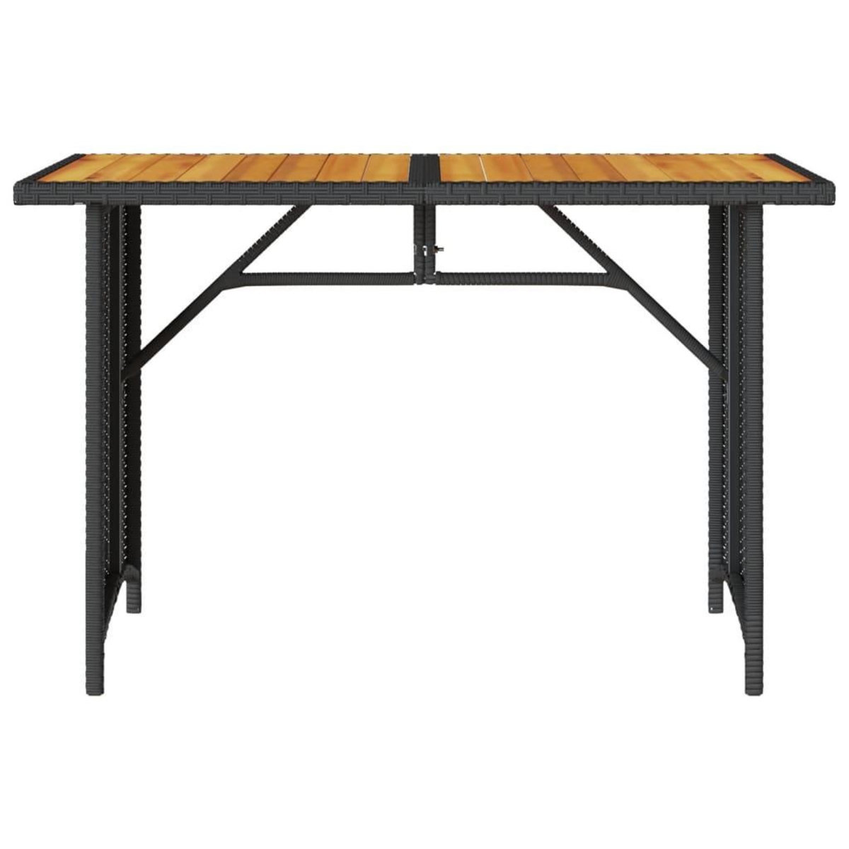 VIDAXL Table de jardin et dessus en bois noir 110x68x70 cm poly rotin