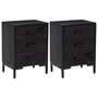 Voir la diapositive 2 : VIDAXL Tables de chevet 2 pcs Noir 40x30x55 cm Bois de pin massif