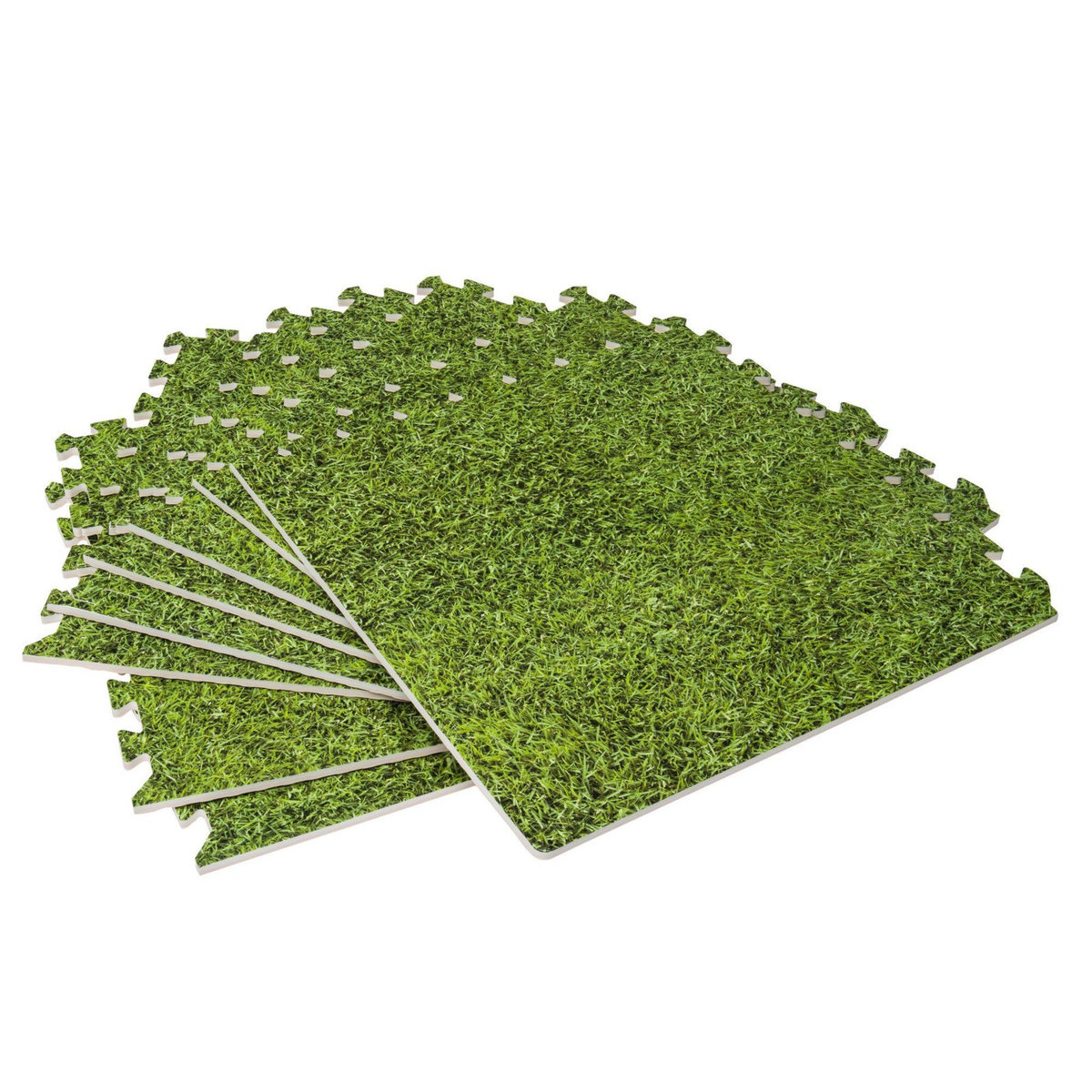 WERKAPRO Dalle pour piscine imprimé gazon  50x50cm  1cm épaisseur 8 pièces WERKA PRO