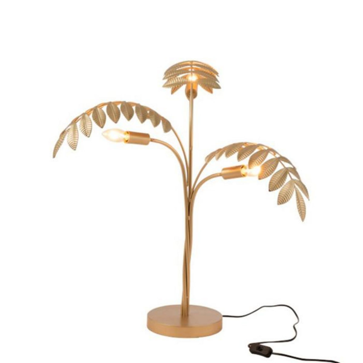 Paris Prix Lampe à Poser Design  Palmier  67cm Or